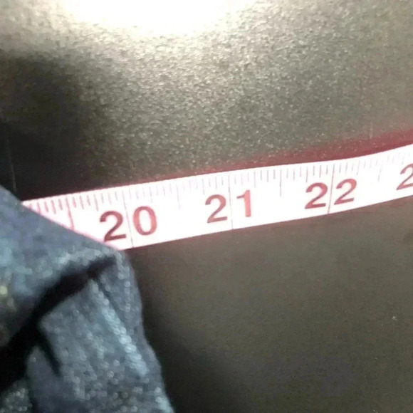 Style & Co Moto Blue Jean Jacket, V-neck collar detail, zip front, side pockets - Picture 7 of 10